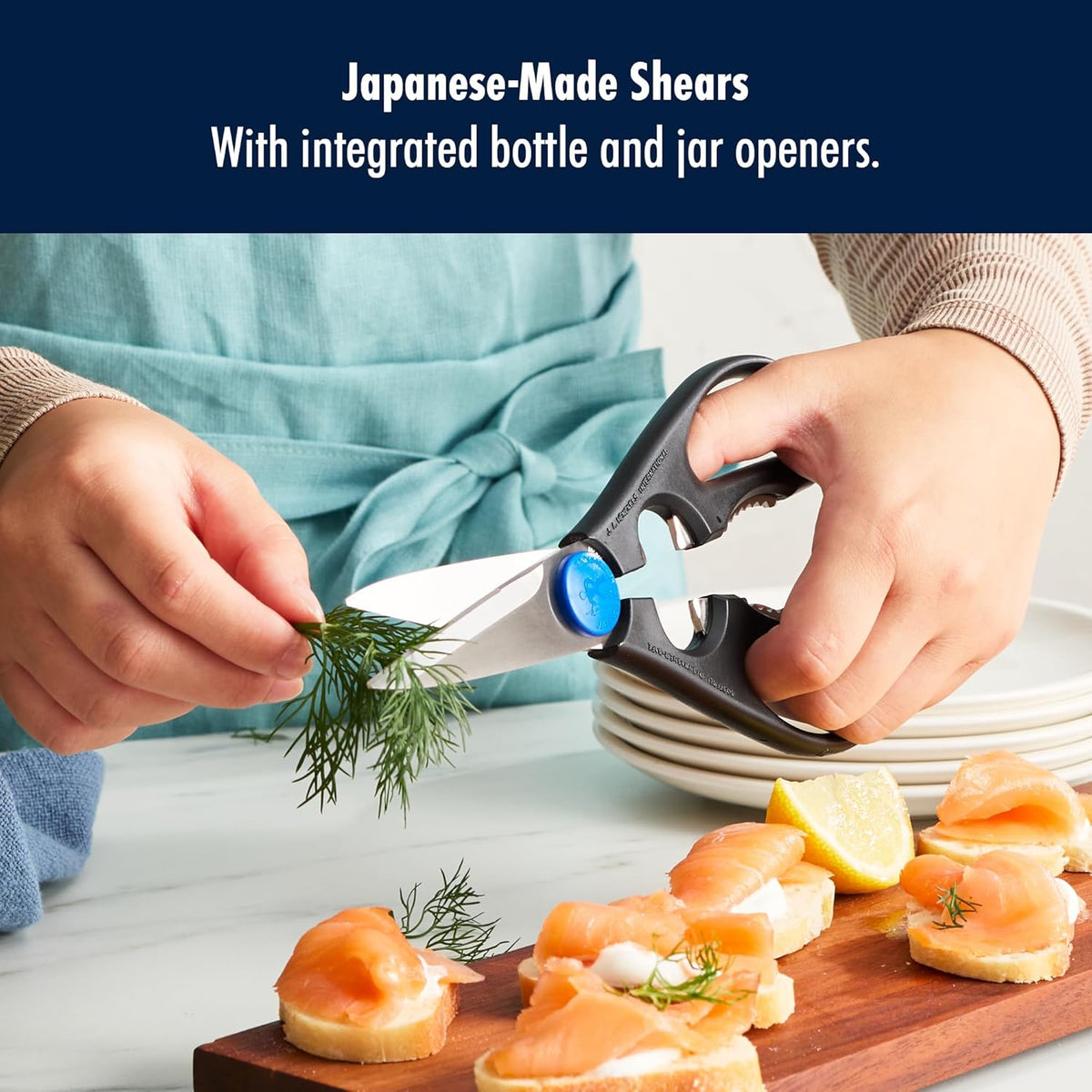 Kitchen Scissors Multi-purpose kitchen shears Made in Japan | Kitchen shears for poultry, herbs & packaging. Built-in bottle opener, comfortable grip, dishwasher safe.