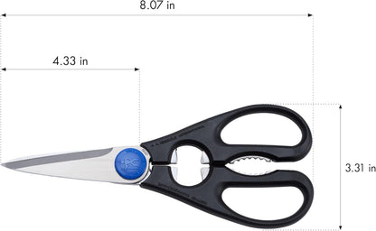 Kitchen Scissors Multi-purpose kitchen shears Made in Japan | Kitchen shears for poultry, herbs & packaging. Built-in bottle opener, comfortable grip, dishwasher safe.