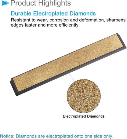 Diamond Sharpening Stone, 80 Grit 6" x 0.8" Total Size, Titanium Coated Whetstone Sharpener Abrasive Tool - (Applications: for Metal Grinding), 2-Pieces