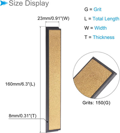 Diamond Sharpening Stone, 80 Grit 6" x 0.8" Total Size, Titanium Coated Whetstone Sharpener Abrasive Tool - (Applications: for Metal Grinding), 2-Pieces