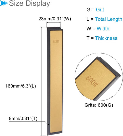 Diamond Sharpening Stone, 80 Grit 6" x 0.8" Total Size, Titanium Coated Whetstone Sharpener Abrasive Tool - (Applications: for Metal Grinding), 2-Pieces