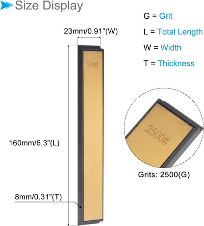 Diamond Sharpening Stone, 80 Grit 6" x 0.8" Total Size, Titanium Coated Whetstone Sharpener Abrasive Tool - (Applications: for Metal Grinding), 2-Pieces