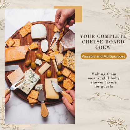 6 Pack Stainless Steel Cheese Knife Set, Baby Shower Game Gifts for Winners, Cheese Knife Gift Set with Thank You Card and Gift Box for Wedding Guests Favors Baby Shower Housewarming Party