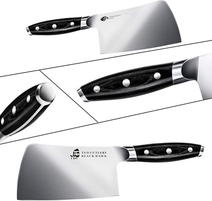 Boning Knife, 6 inch Fillet Knife for Trimming Fat from Meat, Deer Skinning, Full Tang Handle, High Carbon German Steel, for Poultry Lamb Meat Cutting - Black Hawk Series