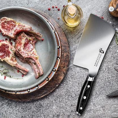 Boning Knife, 6 inch Fillet Knife for Trimming Fat from Meat, Deer Skinning, Full Tang Handle, High Carbon German Steel, for Poultry Lamb Meat Cutting - Black Hawk Series