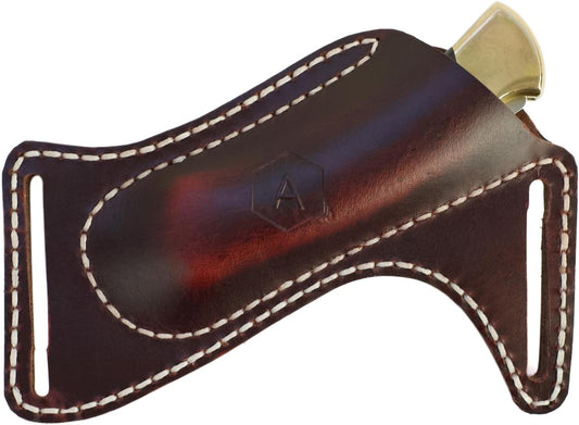 Leather Knife Sheath for Belt (Premium Leather) - Knife Holder for Belt with Side Draw Pocket for Folding Knife and EDC Gear (Extra Dark Brown) ®