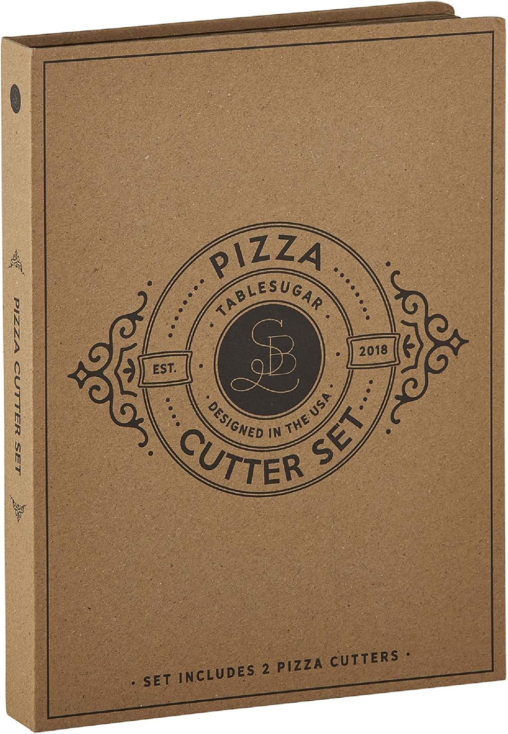 Gift Set Kitchen Essentials TableSugar Kraft Cardboard Book Gift Box, 4-Pieces, Cheese Knives