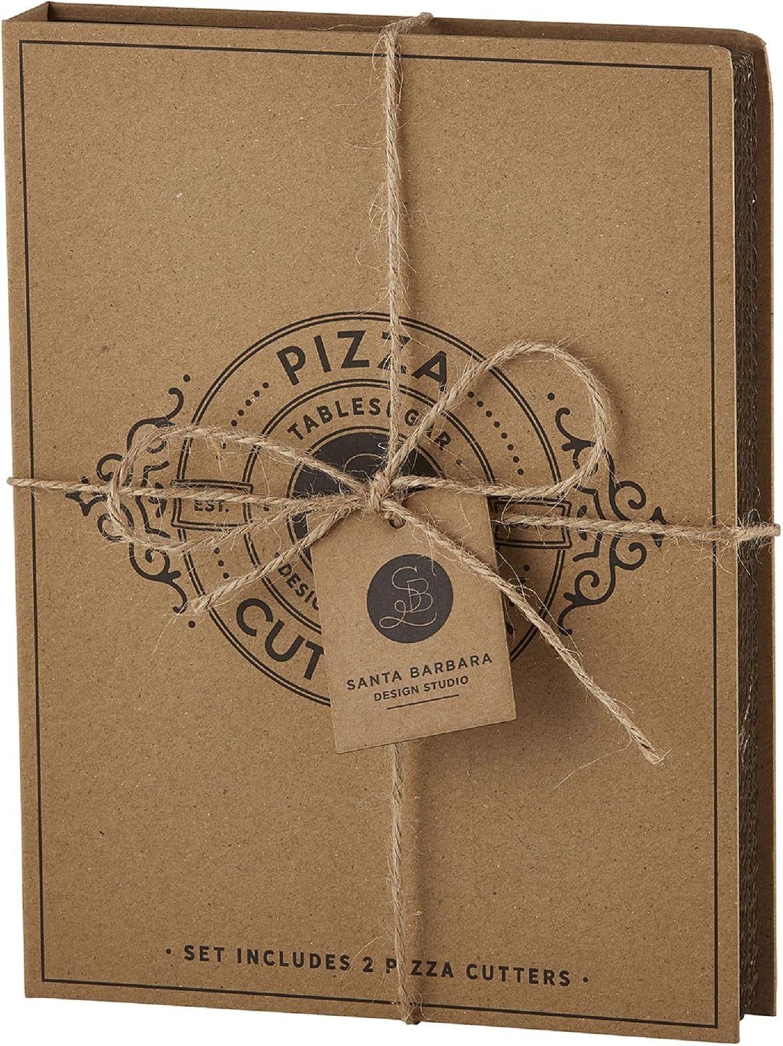 Gift Set Kitchen Essentials TableSugar Kraft Cardboard Book Gift Box, 4-Pieces, Cheese Knives