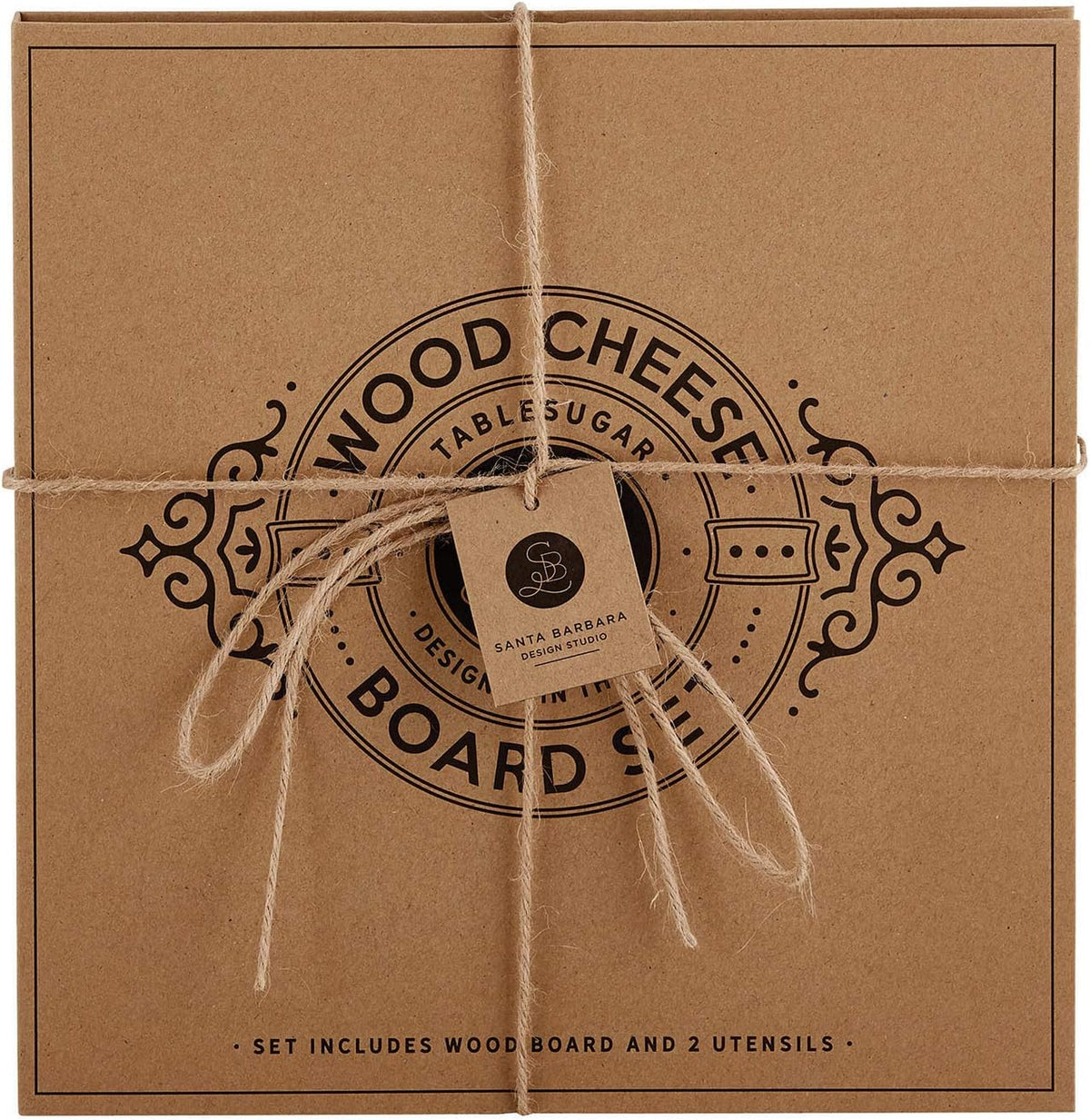 Gift Set Kitchen Essentials TableSugar Kraft Cardboard Book Gift Box, 4-Pieces, Cheese Knives