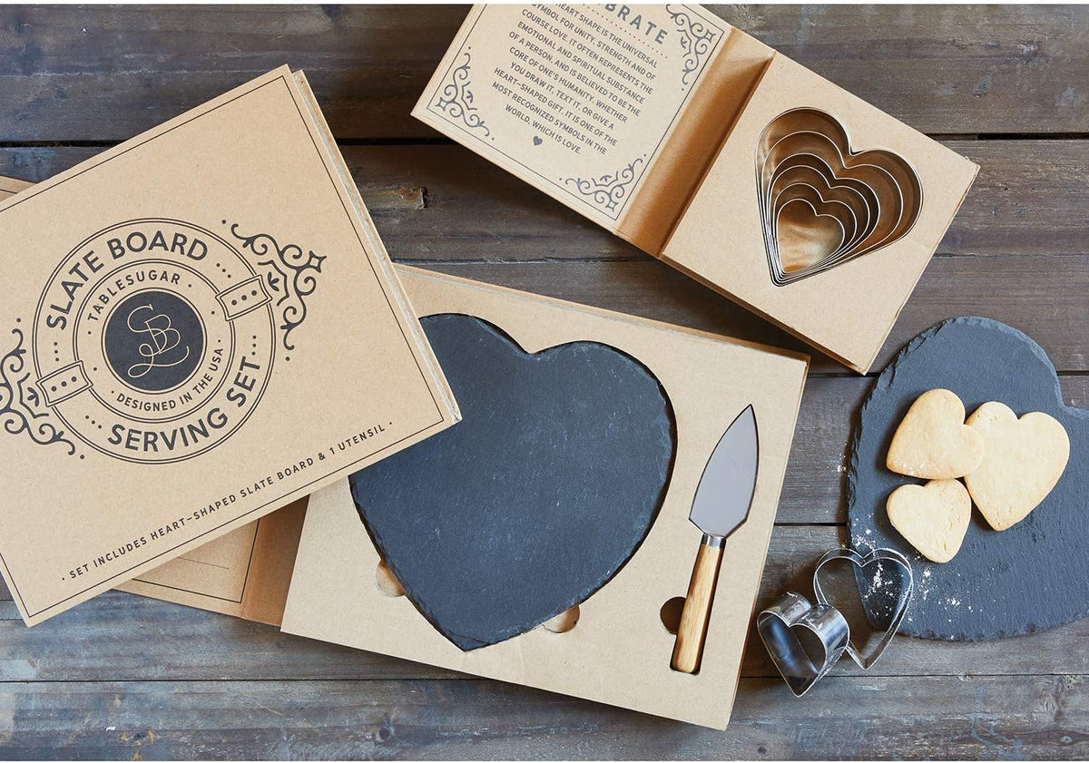 Gift Set Kitchen Essentials TableSugar Kraft Cardboard Book Gift Box, 4-Pieces, Cheese Knives
