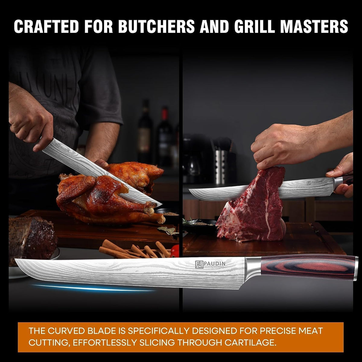 Kiritsuke Knife, 8 Inch Japanese Chef Knife Butcher knife