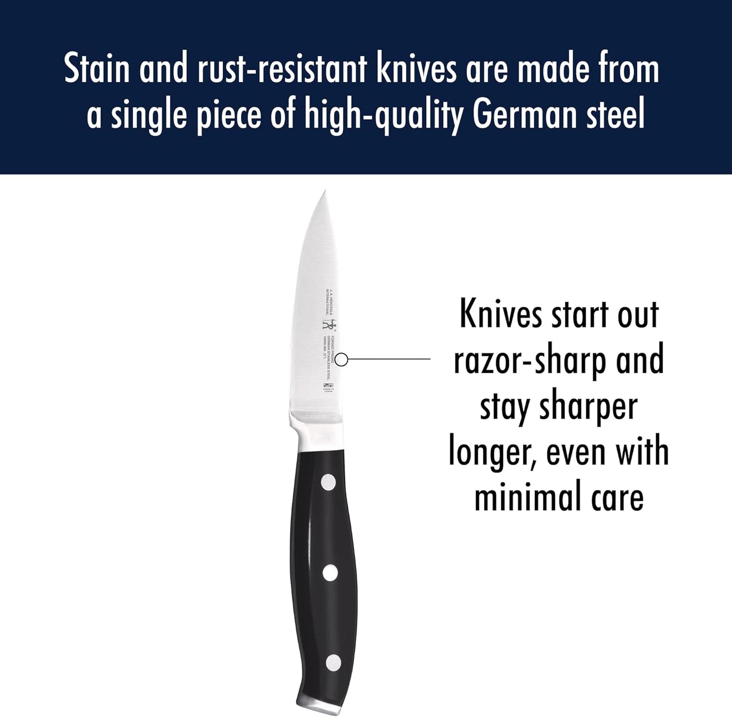 Forged Premio 3-inch Paring Knife, Black/Stainless Steel