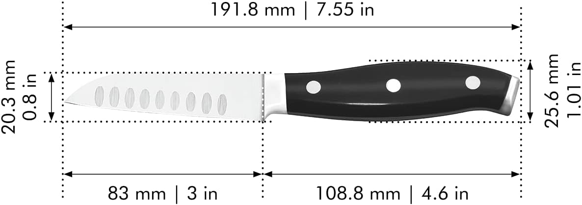 Forged Premio 3-inch Paring Knife, Black/Stainless Steel