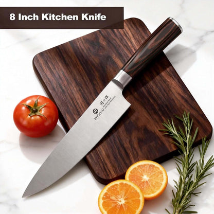 Chef Knife 8 Inch, Ultra Sharp Kitchen Knife with Ergonomic Handle | High carbon stainless steel, japanese professional cooking knives, non-slip balanced grip, birthday gift for chefs