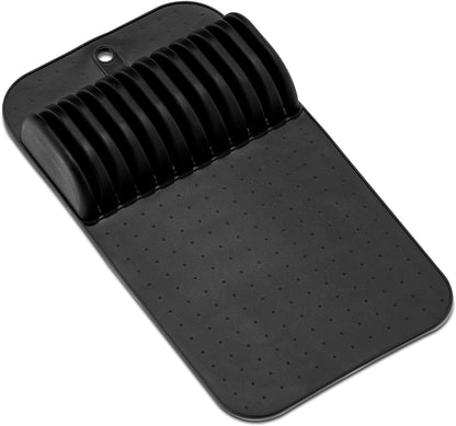 Classic Knife Mat for 11 Knives with Soft Grip Base, Carbon