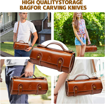 Deluxe Wood Carving Kit，Wood Carving Tools Set with Large Storage Case，Wood Carving Knife Set-Whittling Kit with 8 Pcs Whittling Knives& 5 Detail Knives for Beginners and Hobbyists