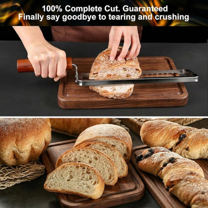 Upgrade Bread Knife for Homemade Bread, Sourdough Bread Slicer with 6 Thickness Guide & Razor Sharp Stainless Blade, Manual Bow Cutter for Bagels and Baguettes