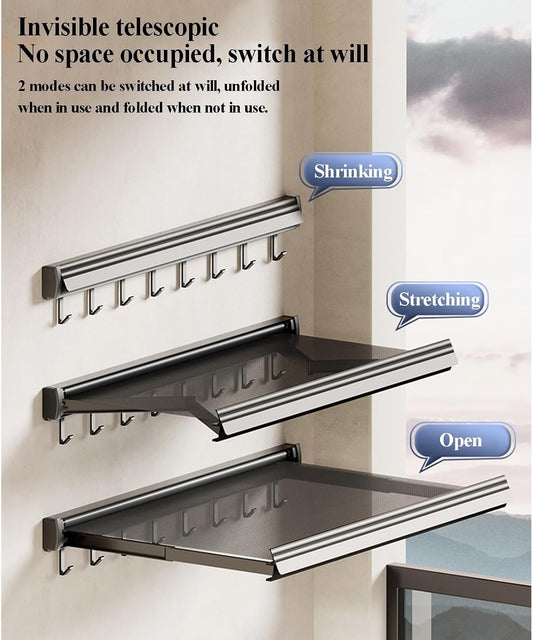 Wall-Mounted Kitchen Food Prep Trays Station, Foldable Suction Cup Food Preparation Rack, Kitchen Serving Accessories for Holding Dishes Spices Knives(White,44cm)