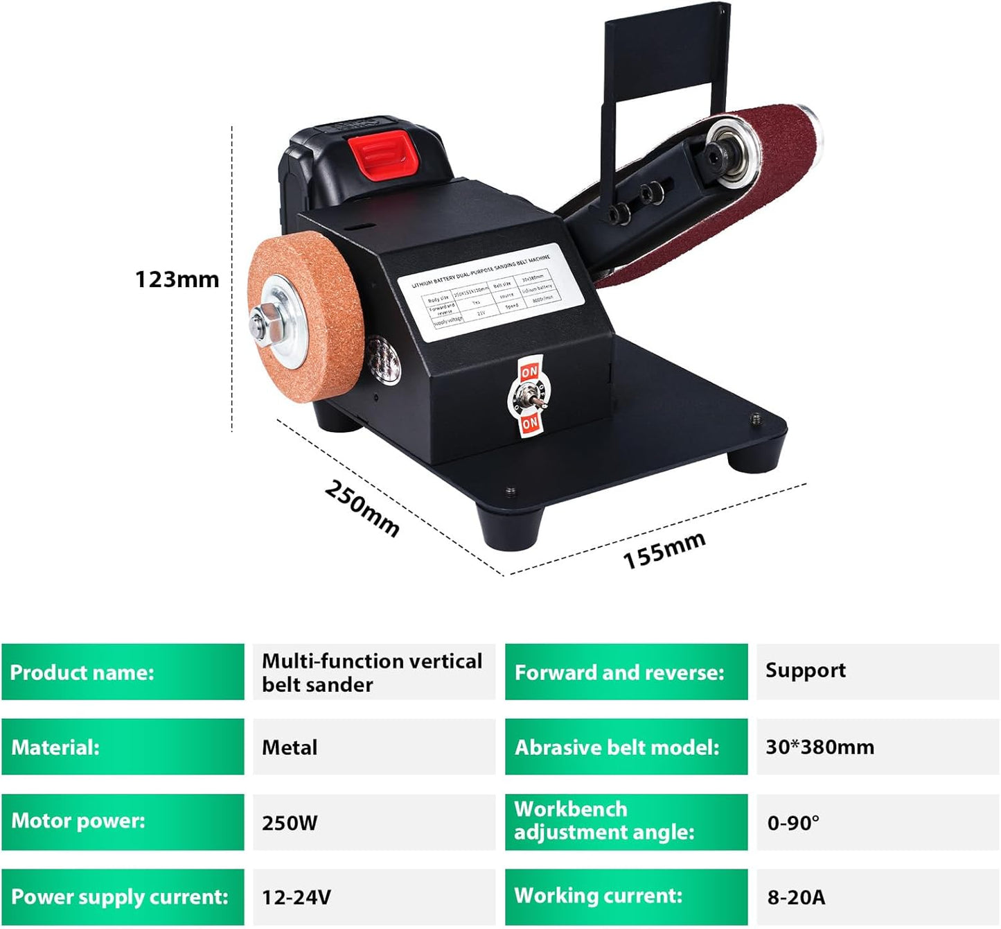 Mini Belt Sander, 90° Electric Knife Sharpener Bench Grinder Sanding Machine, Small Bench Grinder Kit DIY Polishing Grinding Tool For Knife Making, Wood Metal Working, Handcraft