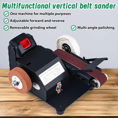 Mini Belt Sander, 90° Electric Knife Sharpener Bench Grinder Sanding Machine, Small Bench Grinder Kit DIY Polishing Grinding Tool For Knife Making, Wood Metal Working, Handcraft