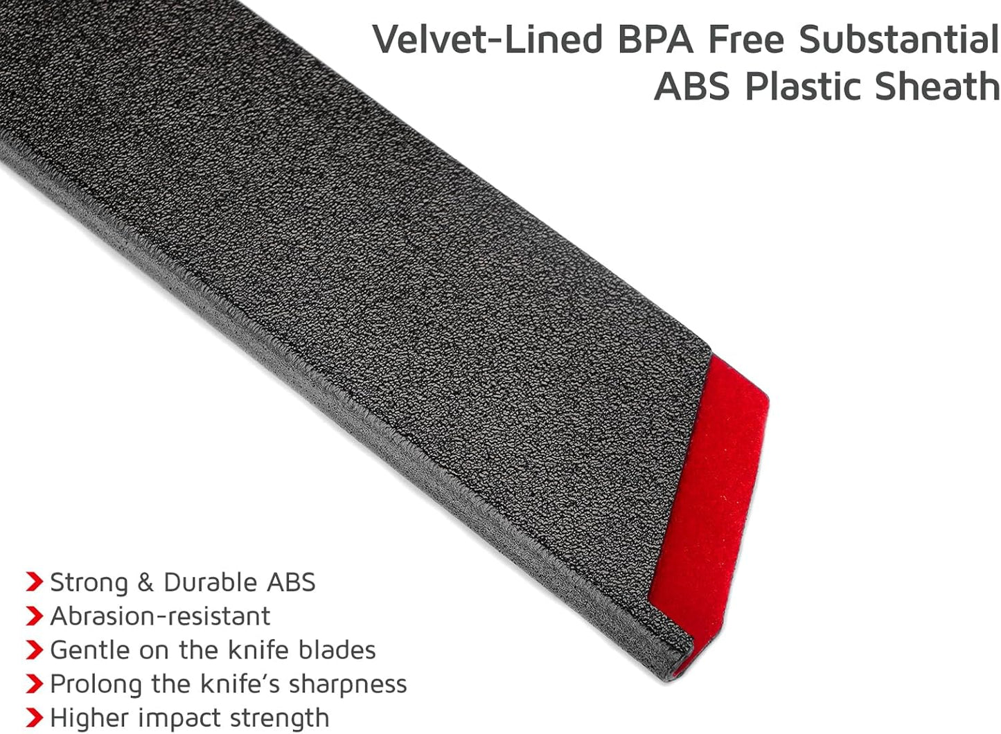 Knife Edge Guards Set, 2 Piece 14 Inch Universal Blade Covers, BPA Free ABS Protective Long Blade Sheaths, Non-Scratch Felt Lining Brisket Knives Covers (Knives not included)