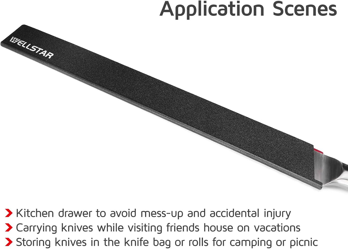 Knife Edge Guards Set, 2 Piece 14 Inch Universal Blade Covers, BPA Free ABS Protective Long Blade Sheaths, Non-Scratch Felt Lining Brisket Knives Covers (Knives not included)