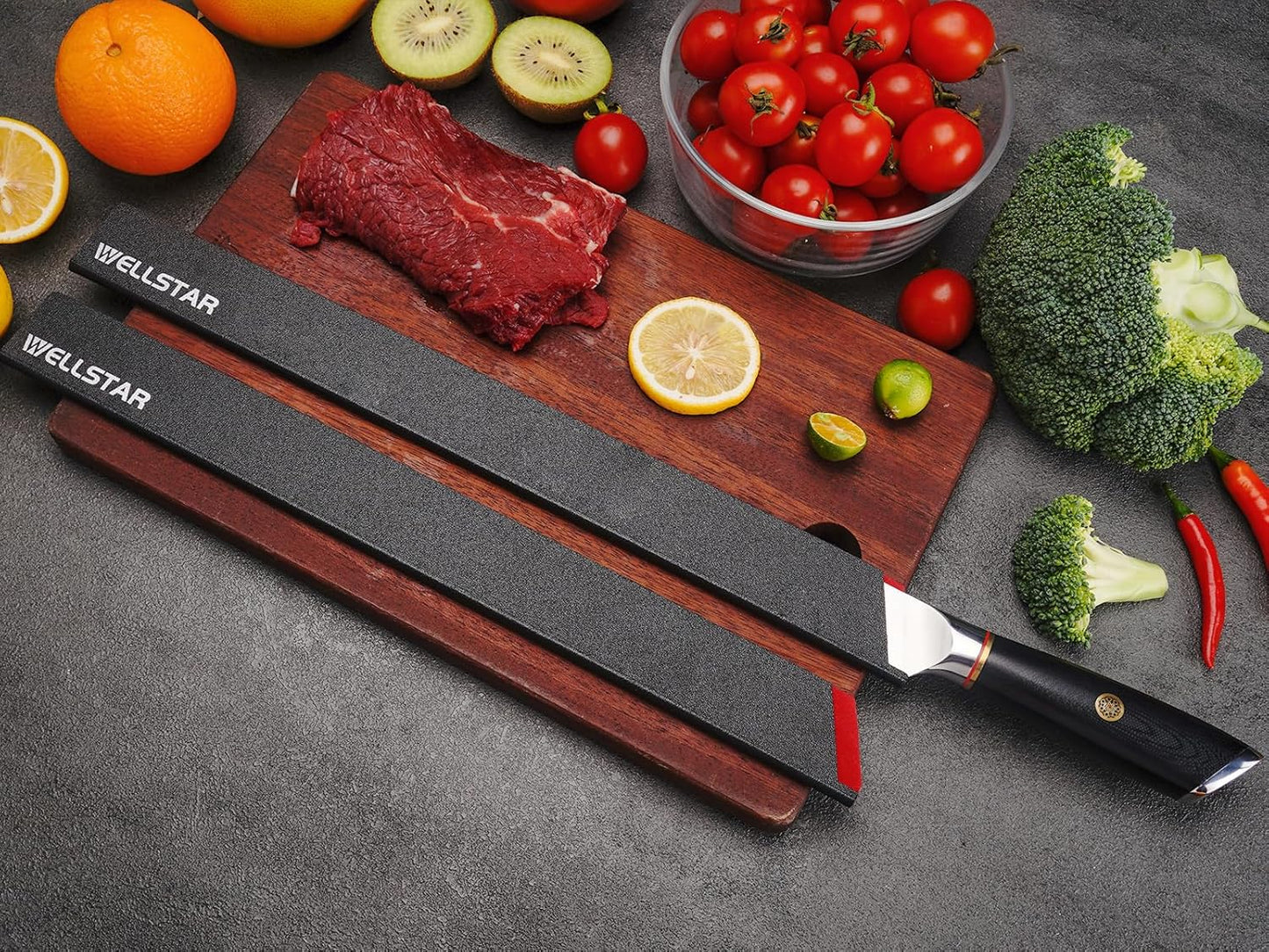 Knife Edge Guards Set, 2 Piece 14 Inch Universal Blade Covers, BPA Free ABS Protective Long Blade Sheaths, Non-Scratch Felt Lining Brisket Knives Covers (Knives not included)
