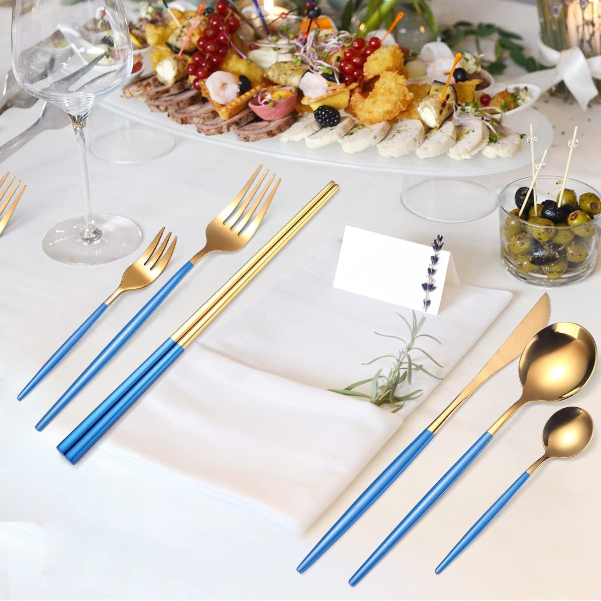 8 Pieces Stainless Steel Flatware Set Portable Reusable Cutlery Set Travel Utensils Set Including Chopsticks Knife Fork Spoon Straws Cleaning Brush Dishwasher Safe (Pink Golden)