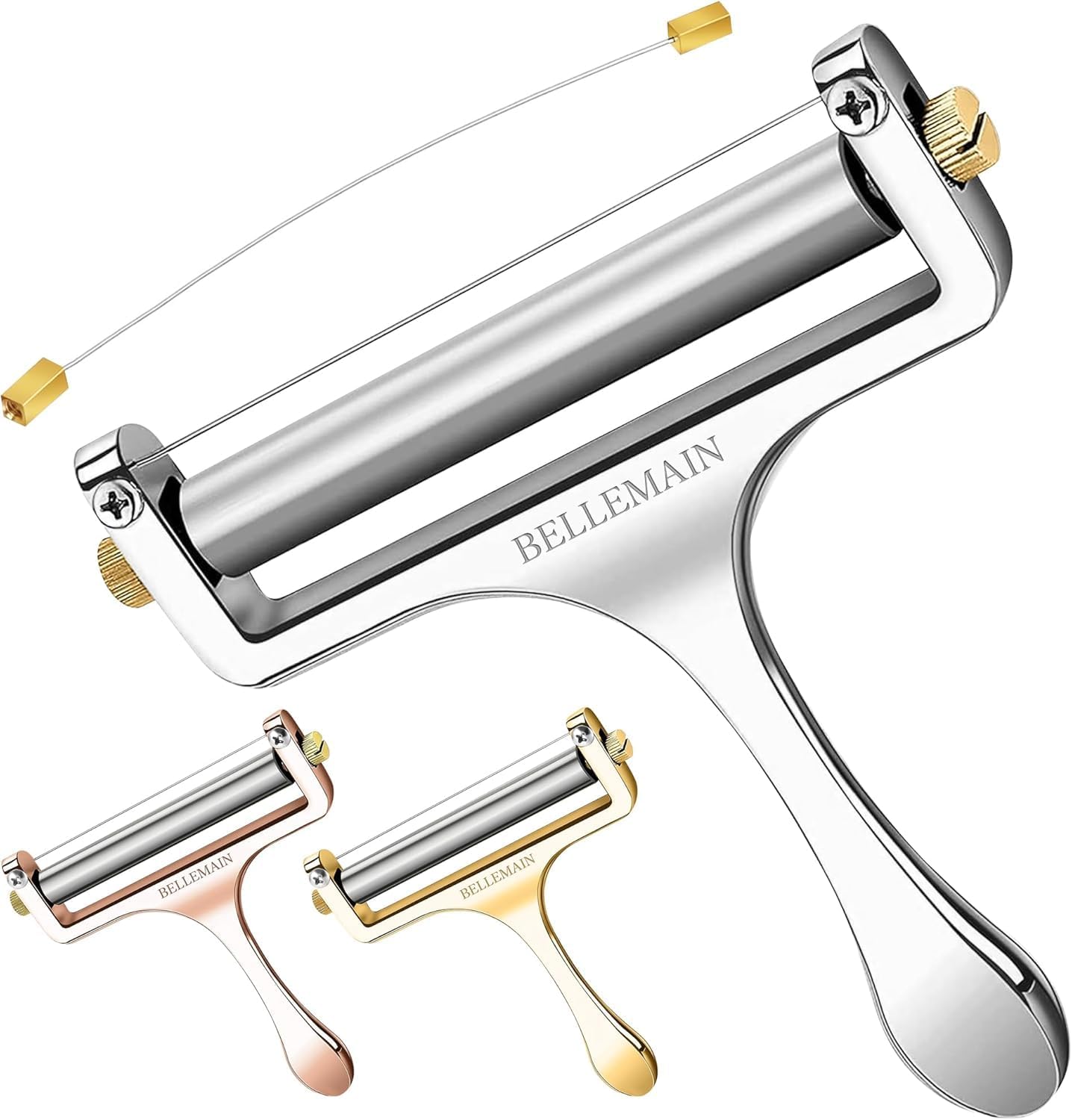 Stainless Steel Wire Cheese Slicer with 2 Extra Wires - Silver