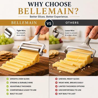 Stainless Steel Wire Cheese Slicer with 2 Extra Wires - Silver
