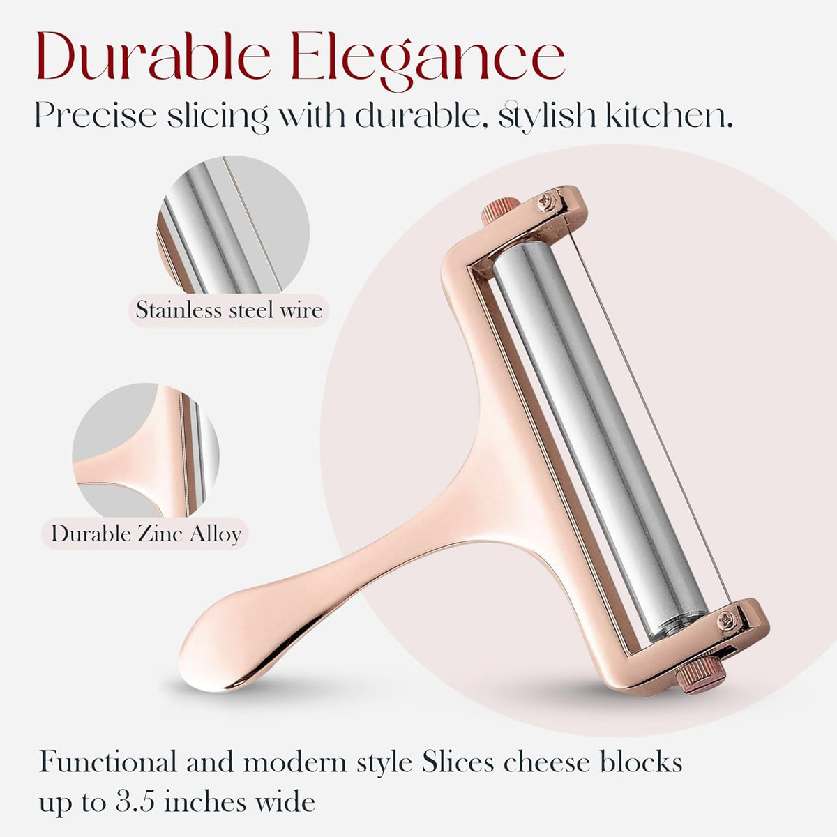 Stainless Steel Wire Cheese Slicer with 2 Extra Wires - Silver