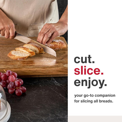 Bread Knife - Serrated Bread Knife with Ergonomic Handle - Stainless Steel Kitchen Blade - Sharp Serrated Blade for Precision Slicing - Kitchen Tool for Everyday Use
