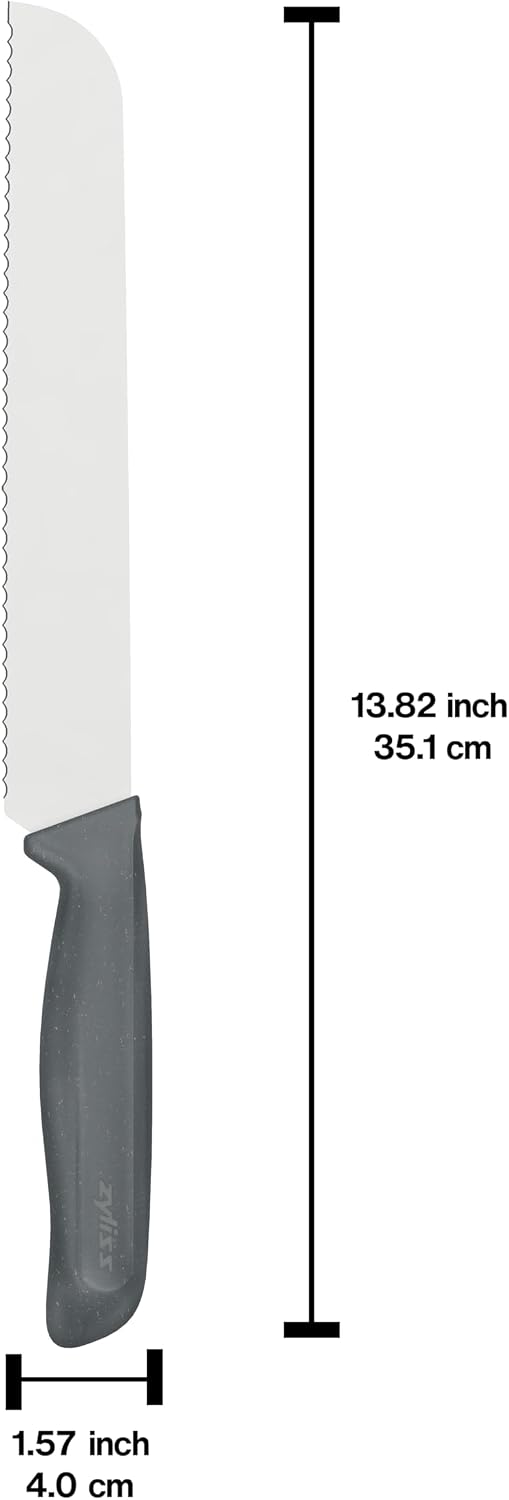 Bread Knife - Serrated Bread Knife with Ergonomic Handle - Stainless Steel Kitchen Blade - Sharp Serrated Blade for Precision Slicing - Kitchen Tool for Everyday Use
