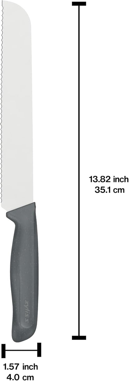 Bread Knife - Serrated Bread Knife with Ergonomic Handle - Stainless Steel Kitchen Blade - Sharp Serrated Blade for Precision Slicing - Kitchen Tool for Everyday Use