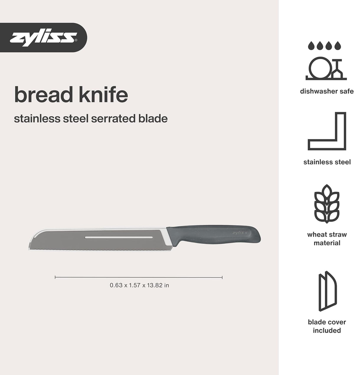 Bread Knife - Serrated Bread Knife with Ergonomic Handle - Stainless Steel Kitchen Blade - Sharp Serrated Blade for Precision Slicing - Kitchen Tool for Everyday Use