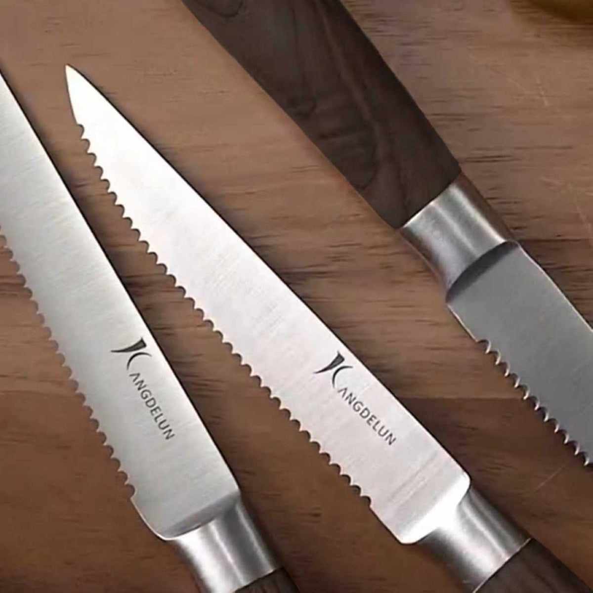 6-Piece Steak Knife Set, 4.5" Serrated Steak Knives, 50Cr15MoV High-Carbon Stainless Steel, 56-58 HRC Ultra Sharp, Light Natural Ash Wood Handle, Magnetic Gift Box for Wedding, Housewarming
