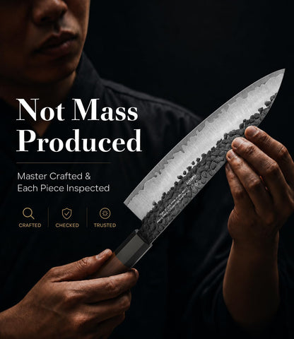 Japanese Knife Set with Block, Kitchen Knives Gift for Men & Women | Hand Forged 5-Layer 9CR18MOV Clad Steel Chef Knives with Rosewood Handles, Includes Chef, Santoku, Nakiri and Paring Knife