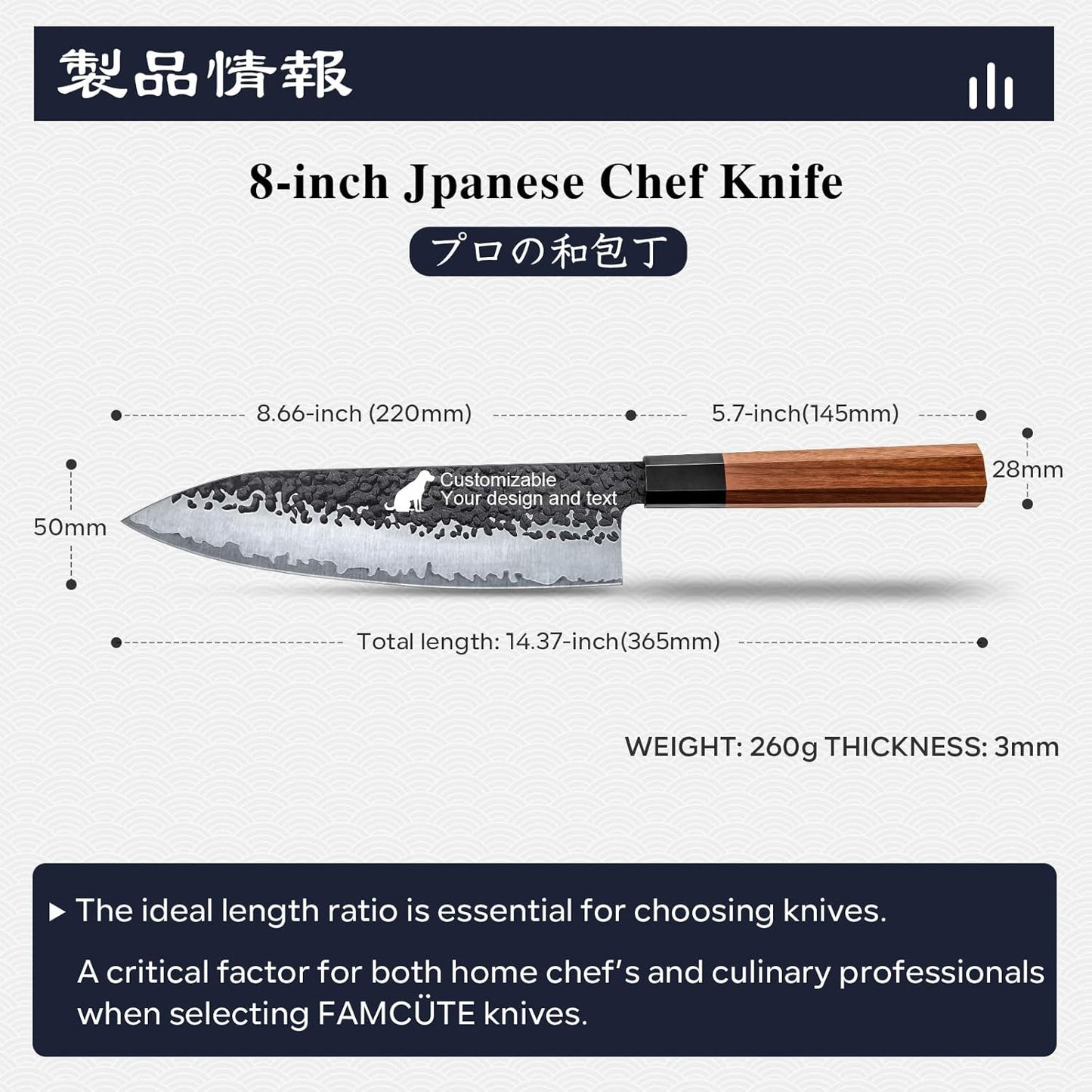 Japanese Knife Set with Block, Kitchen Knives Gift for Men & Women | Hand Forged 5-Layer 9CR18MOV Clad Steel Chef Knives with Rosewood Handles, Includes Chef, Santoku, Nakiri and Paring Knife