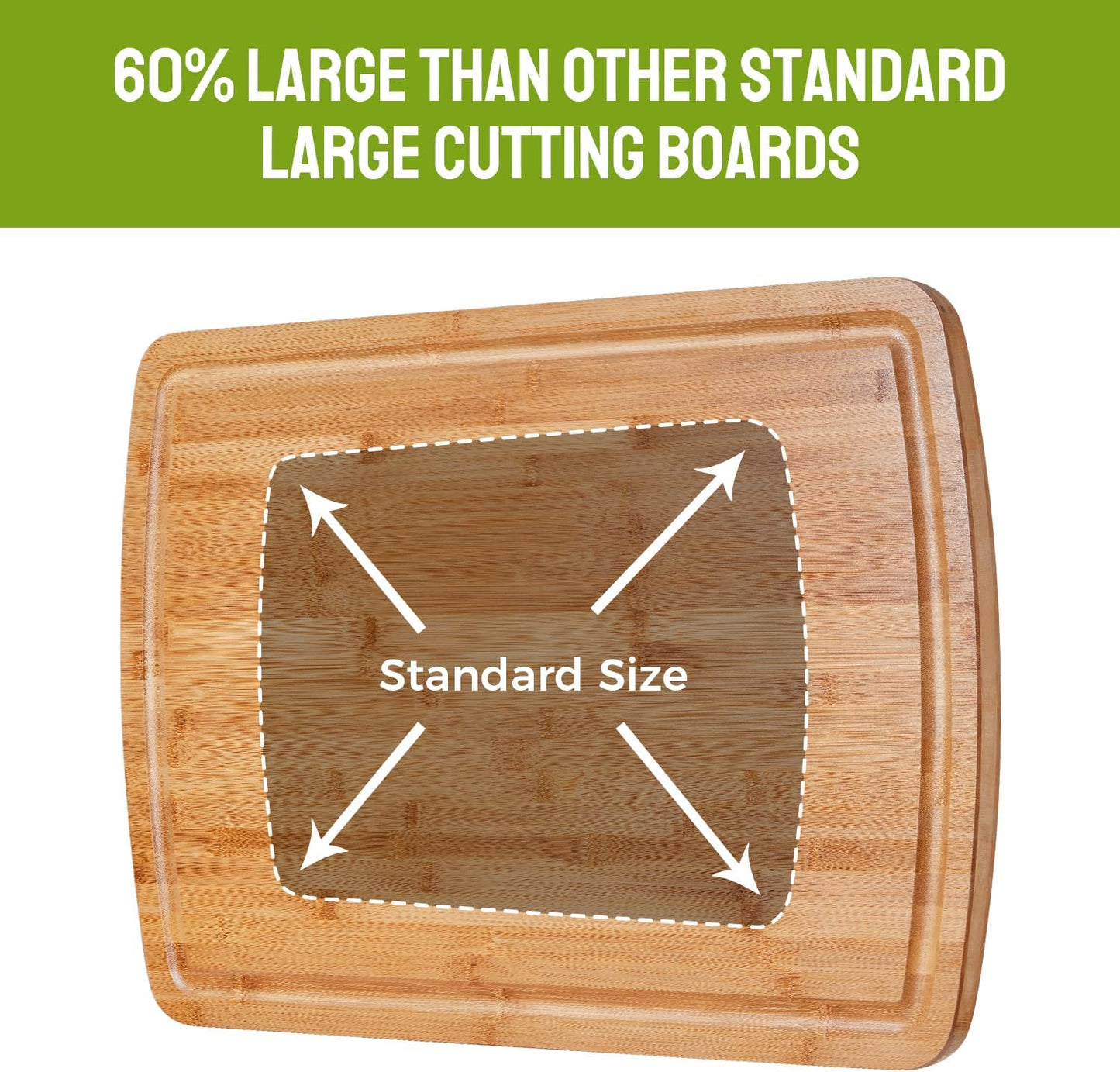 30"x20" Extra Large Bamboo Cutting Board for Kitchen, Stove Top Cover | Deep Juice Grooves, Pre-Oiled Finish, Lightweight Construction, Ideal for Daily Food Prep, Carving, Serving & Kitchen Tasks