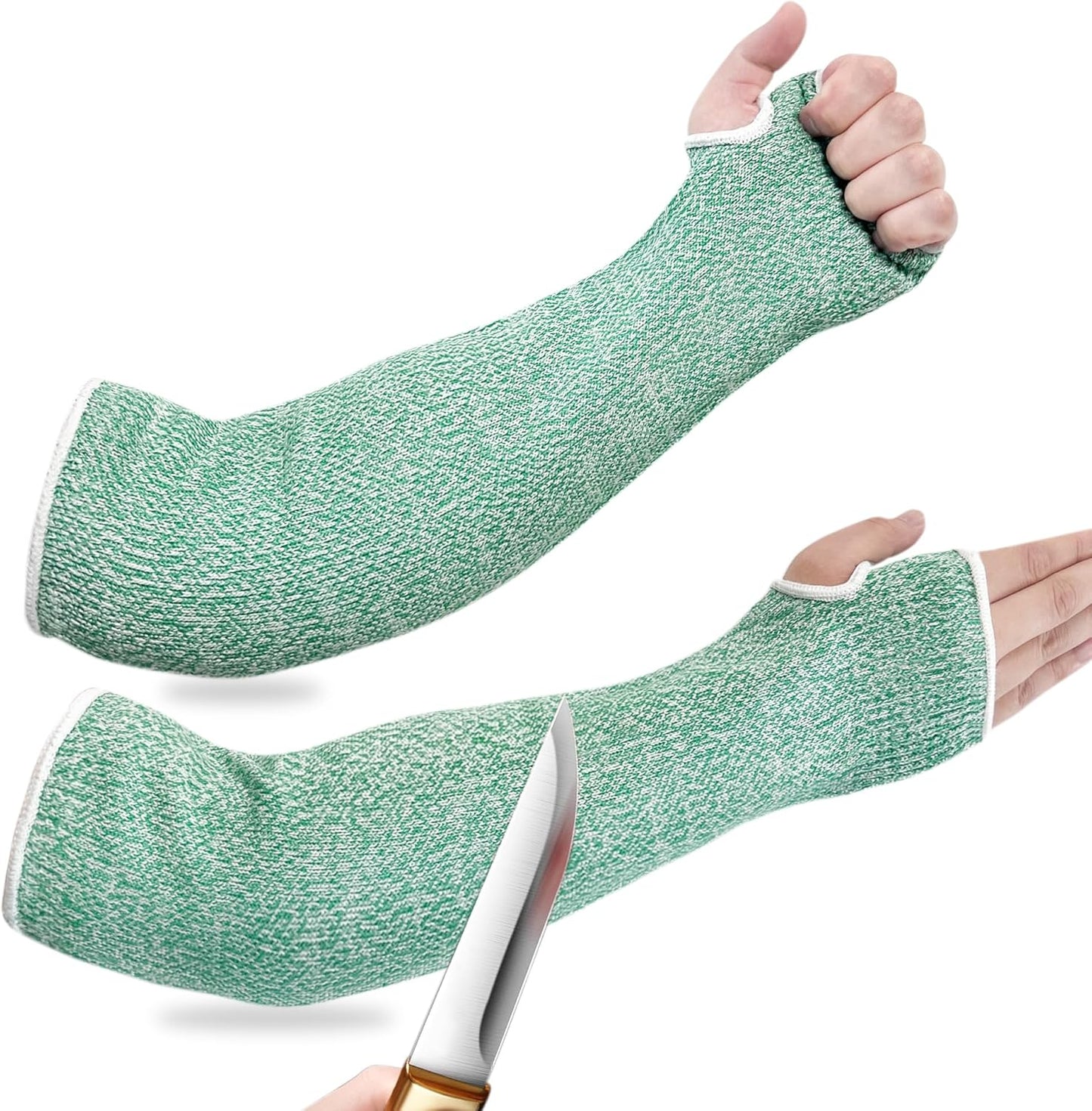 Cut Resistant Sleeves Full Arm Protection Breathable Level 5 Protection for Gardening Pet Handling HPPE, 1 Pairs