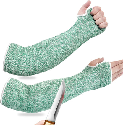 Cut Resistant Sleeves Full Arm Protection Breathable Level 5 Protection for Gardening Pet Handling HPPE, 1 Pairs