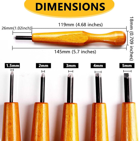 5Pcs V-Sharp Wood Carving Knife | V-Sharp Edge Detail Carving Knife, For Printmaking, Linocut, Whittling & Woodworking, Professional & Beginner Carving Kit