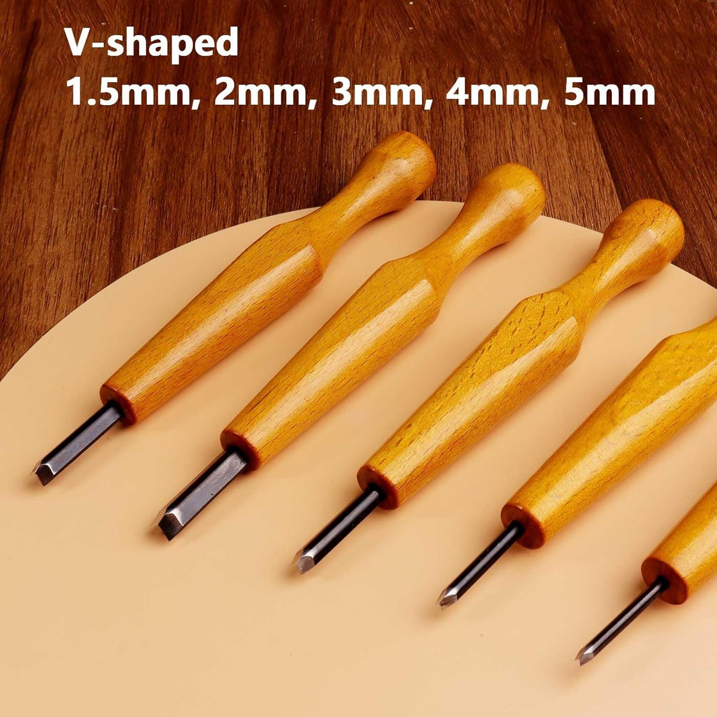 5Pcs V-Sharp Wood Carving Knife | V-Sharp Edge Detail Carving Knife, For Printmaking, Linocut, Whittling & Woodworking, Professional & Beginner Carving Kit