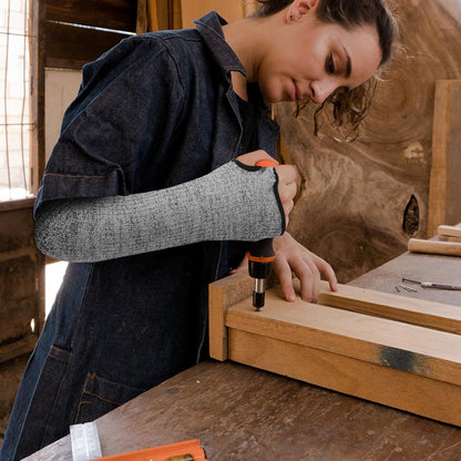 Cut Resistant Protective Sleeves Level 5 with Thumb Hole 40cm Arm Guards for Gardening, Welding, Cooking, and Pet Grooming Forearm Protection