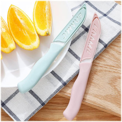 6 Pack Ceramic Paring Knife with Knife Cover, Lightweight Ceramic Knives, Fruit and Vegetable Small Knife (Mix)