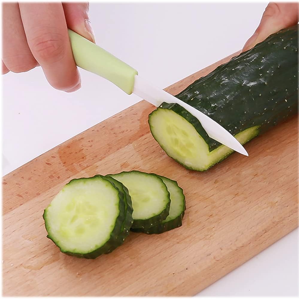 6 Pack Ceramic Paring Knife with Knife Cover, Lightweight Ceramic Knives, Fruit and Vegetable Small Knife (Mix)