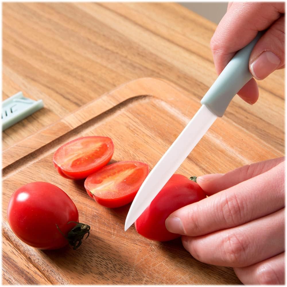 6 Pack Ceramic Paring Knife with Knife Cover, Lightweight Ceramic Knives, Fruit and Vegetable Small Knife (Mix)
