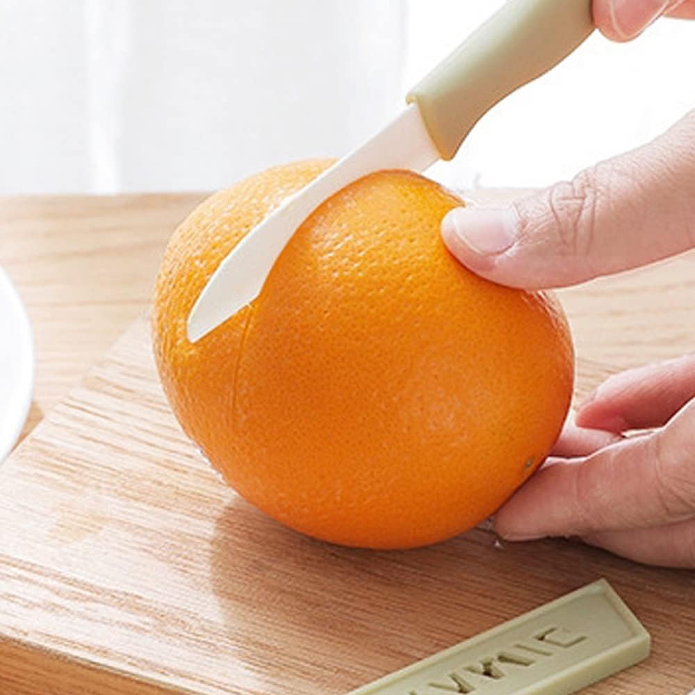6 Pack Ceramic Paring Knife with Knife Cover, Lightweight Ceramic Knives, Fruit and Vegetable Small Knife (Mix)