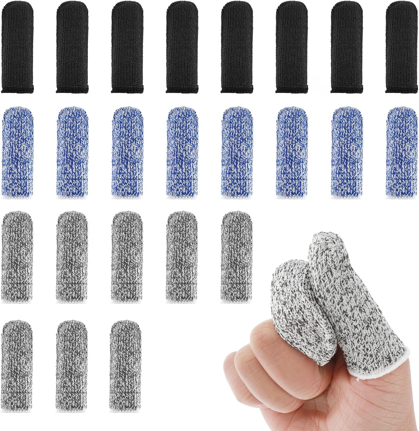 24Pcs Finger Cots Cut Resistant Finger Protectors Thumb Protector Finger Gloves Finger Sleeve Protectors for Garden, Kitchen, Work, Sculpture