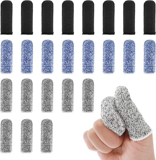 24Pcs Finger Cots Cut Resistant Finger Protectors Thumb Protector Finger Gloves Finger Sleeve Protectors for Garden, Kitchen, Work, Sculpture